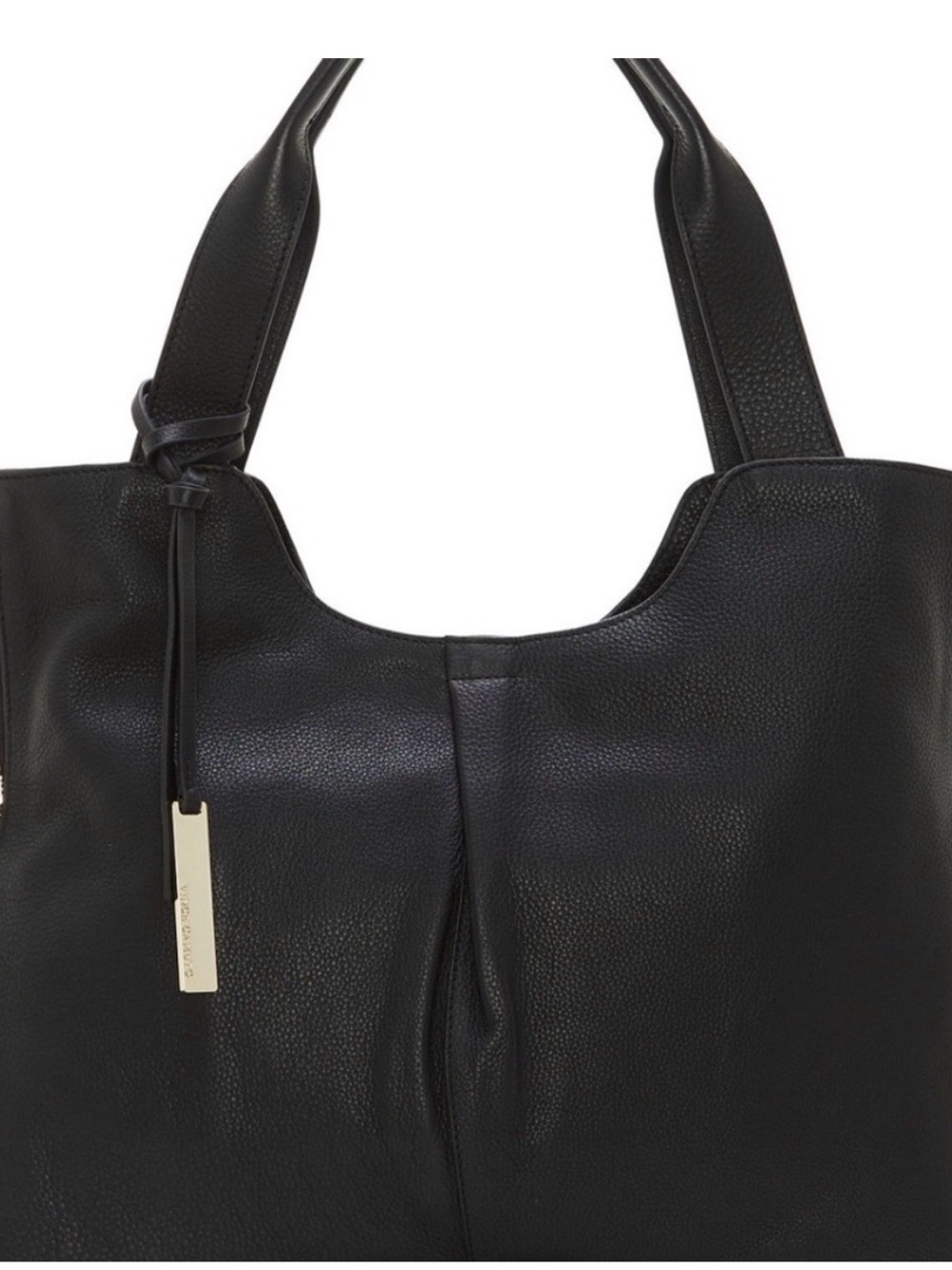 Vince Camuto Black Pebbled Leather Shoulder Bag